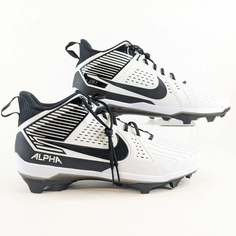 Nike Alpha Menace Strong Football Cleats White Black Men’s Size 16 IB2572-100